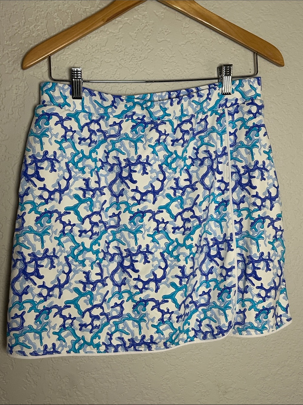Lulu-B Blue Coral Skort Skirt Golf Tennis Vacation Cruise Coastal Nautical